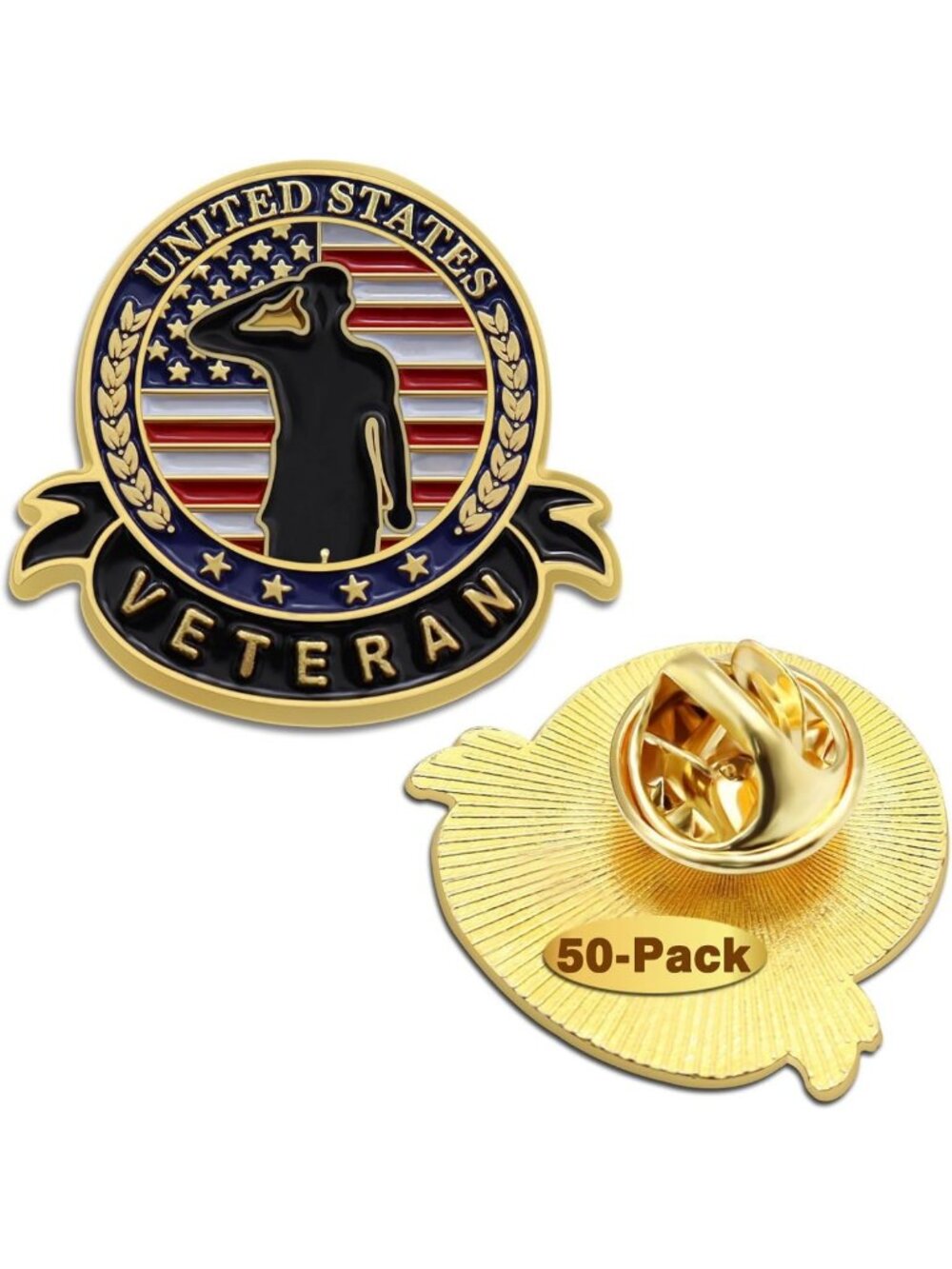 Patriotic Veteran Pins Set – American Flag Lapel Badges for Memorial Day Gifts